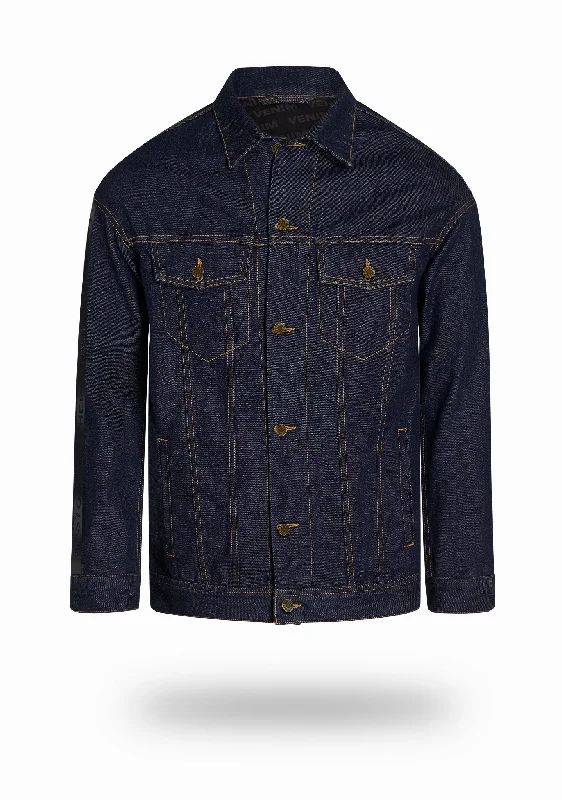 Longer Indigo Denim Jacket Casual Men's Japanese 