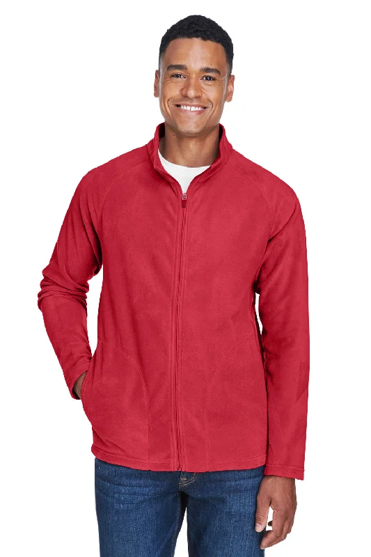 Team 365 Mens Campus Pill Resistant Microfleece Full Zip Jacket - Red Confident Men's Power