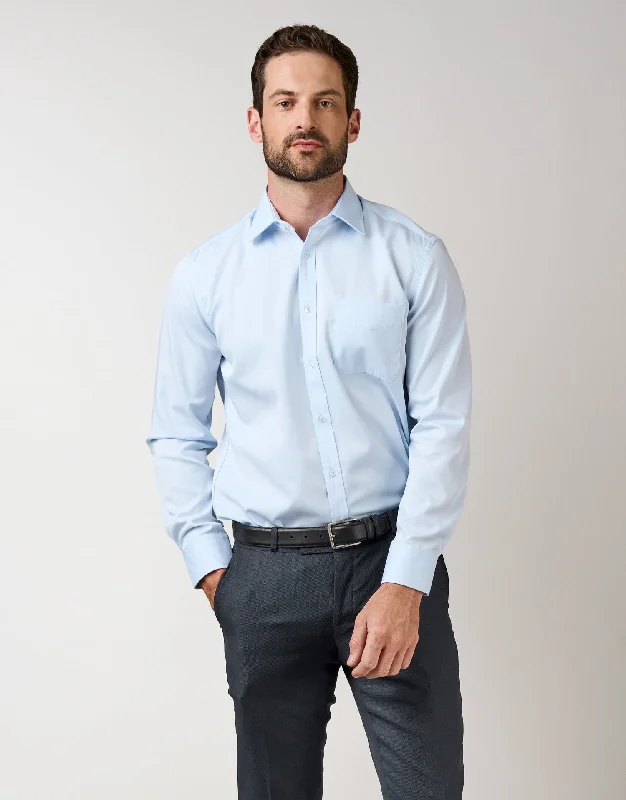 Sinatra Light Blue Business Shirt Streetwear Style