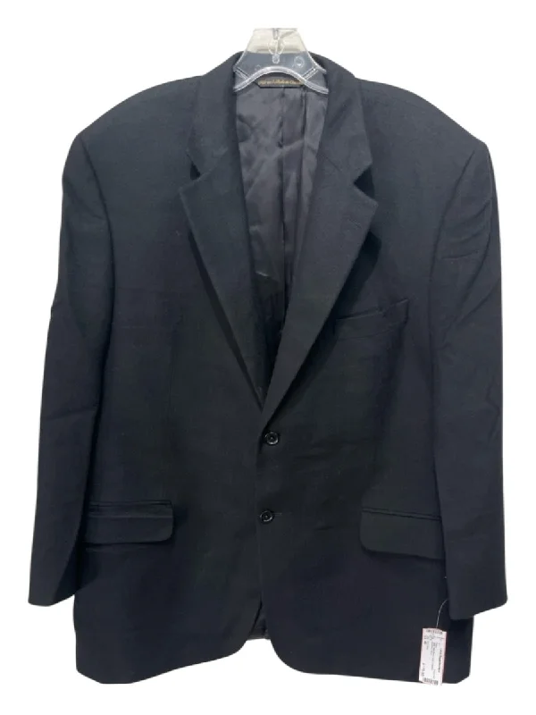 Jack Victor Black Wool Blend Solid 2 Button Men's Blazer Luxurious Men's High