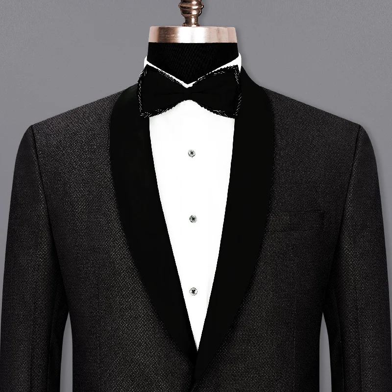 Thunder Black  Tuxedo Blazer Polished Men's Satin