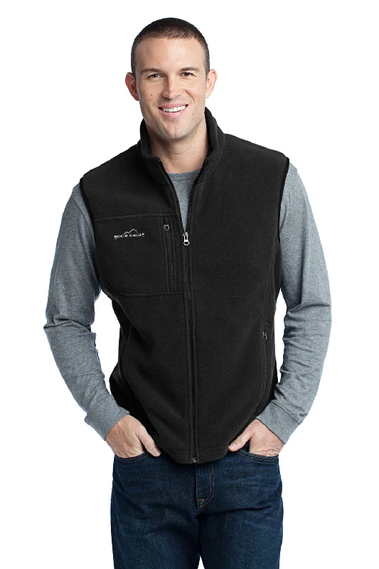 Eddie Bauer Mens Full Zip Fleece Vest - Black Casual Men's Japanese 