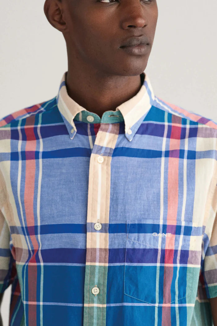 GANT - Indian Madras Shirt - Check - Rich Blue Sporty Men's Tennis