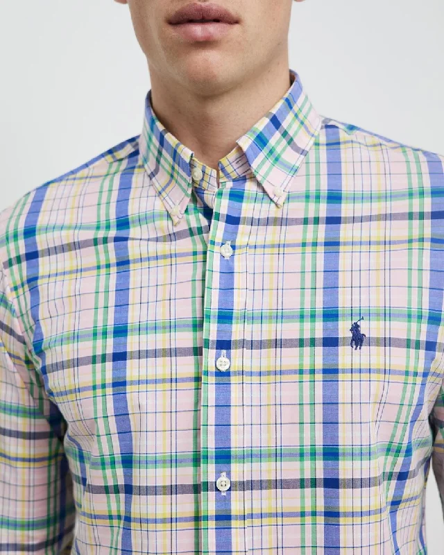 Polo Ralph Lauren - Poplin Shirt - Check - Pink Multi Dynamic Men's High