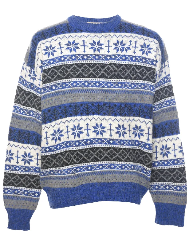 St John's Bay Nordic Jumper - L Edgy Men's Punk