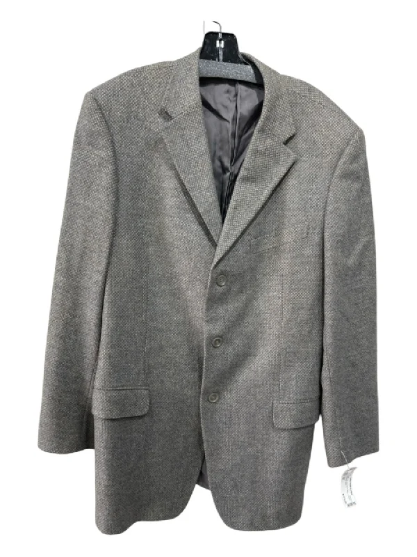 Zegna Gray & Tan Wool Blend Micro 3 button Men's Blazer Stylish Men's Tropical 