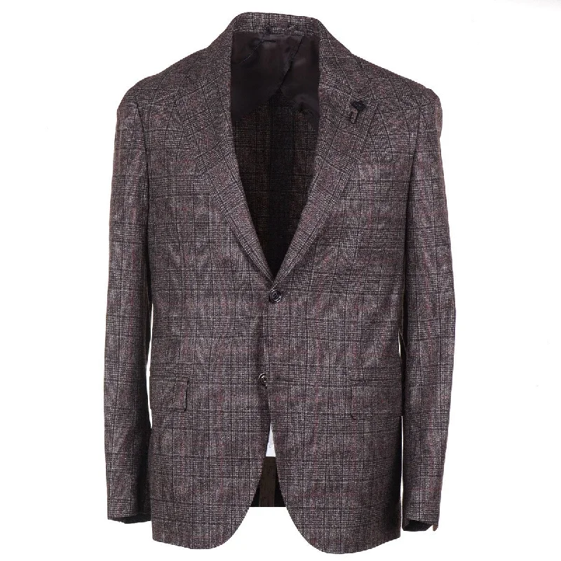 Lardini Soft-Woven Check Wool Suit Youthful Men's Pop