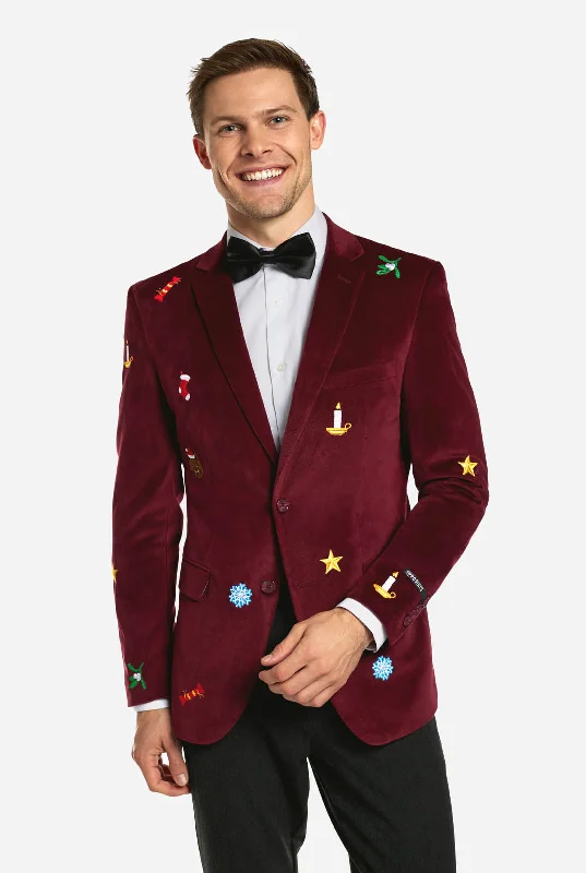 Christmas - X-Mas Icons - Deep Burgundy Bohemian Men's Free