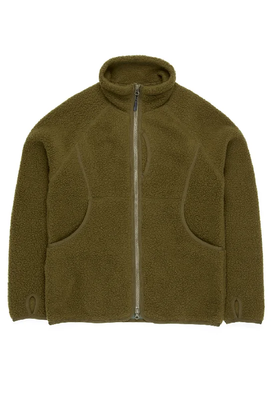 Snow Peak Men's Thermal Boa Fleece Jacket - Olive Refined Men's Classic 