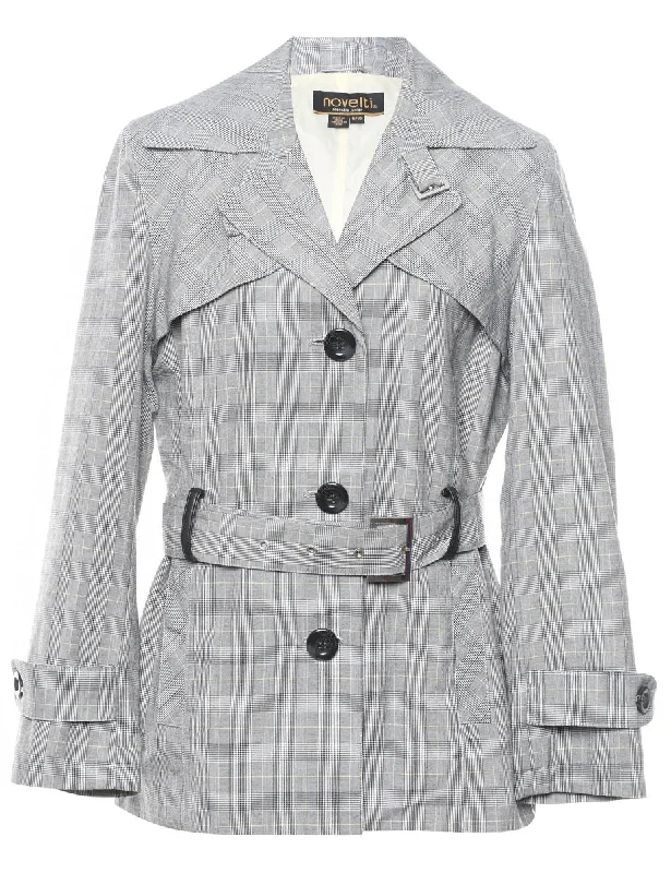 Dogtooth Check Grey Jacket - M Vintage Men's 1970S Disco