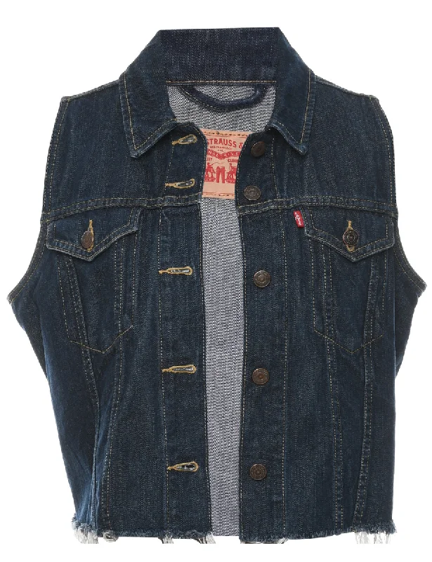 Levi's Denim Jacket Vest - L Cclassic Men's Tweed