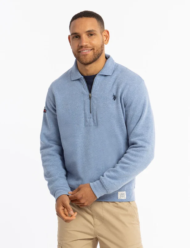 PEACHED FLEECE QUARTER ZIP PULLOVER Dapper Men's Bow