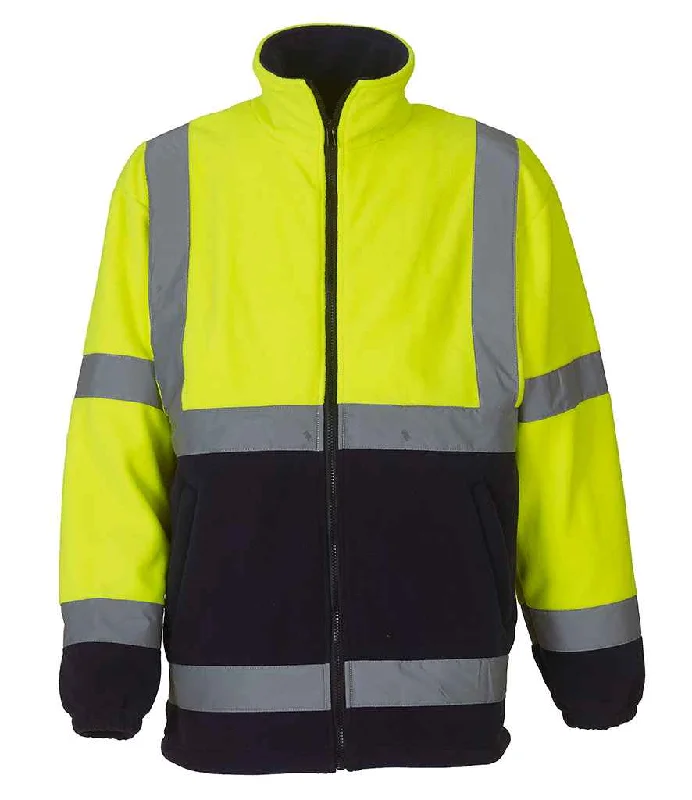 Yoko Hi-Vis Heavyweight Fleece Jacket | Yellow/Navy Stylish Men's Neon