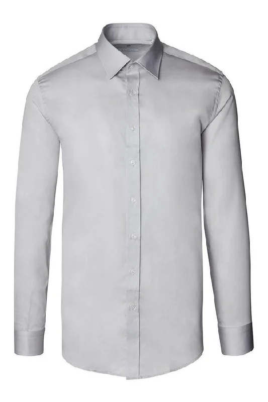 Italian Collar Dress Shirt - Grey Cozy Men's Sherpa