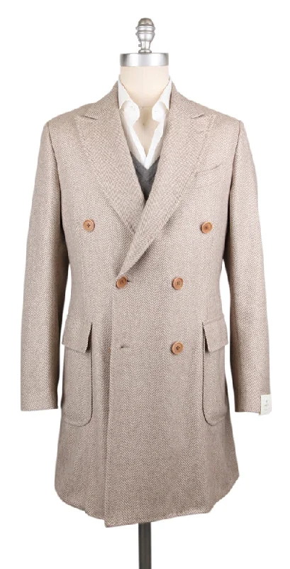 Luigi Borrelli Brown Coat Hip Men's Urban