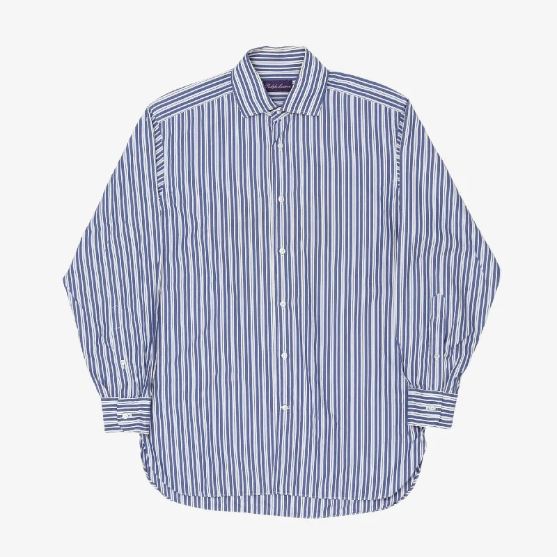 Purple Label Striped Shirt Artistic Men's Hand