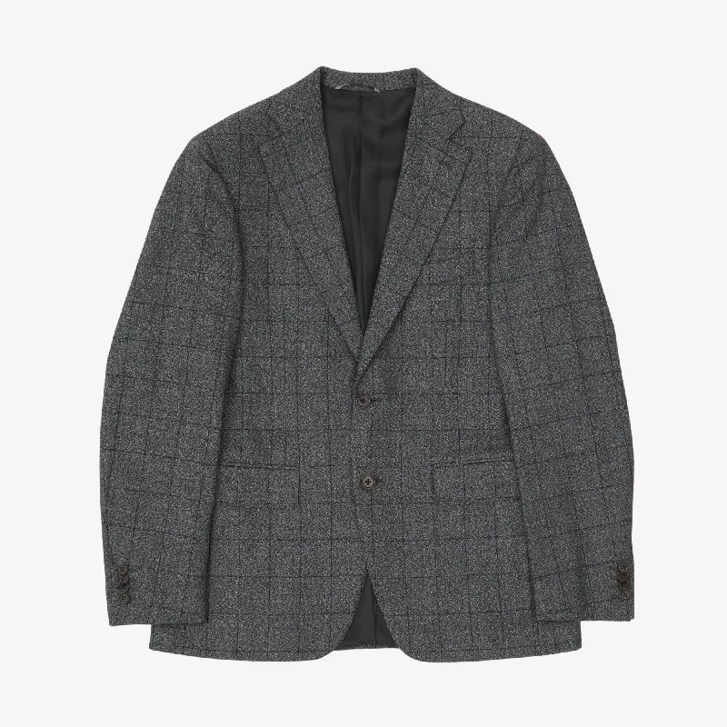 Patterned Wool Blazer Cozy Men's Winter