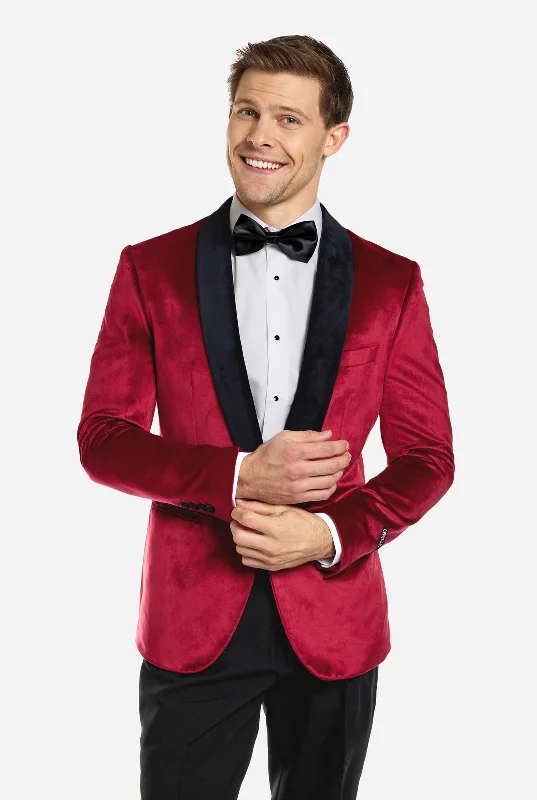 Dinner Jacket - Burgundy Dapper Men's Bow