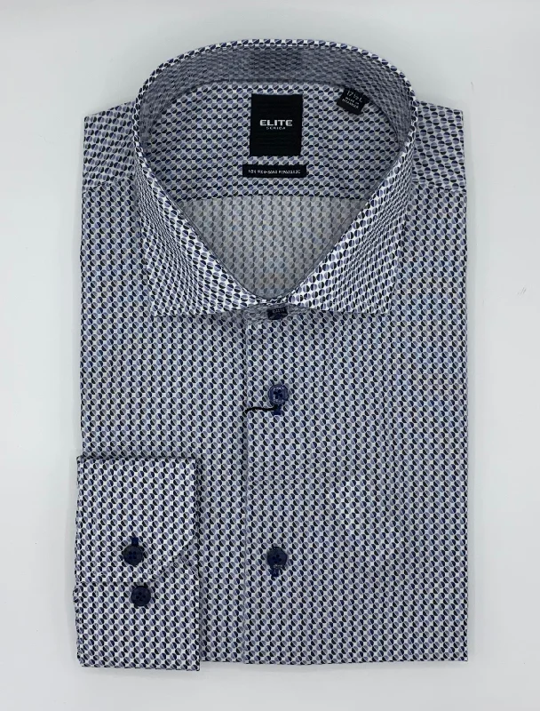 Serica Elite Tapered Non-Iron Dress Shirt - E-2359154 Silver British Gentleman Style