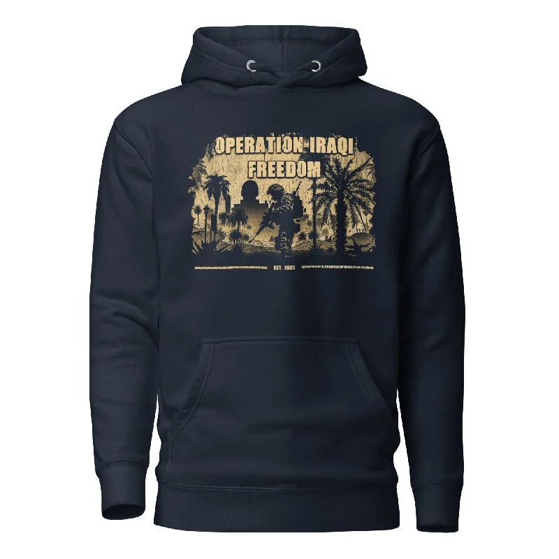 Operation Iraqi Freedom 20th Anniversary Hoodie Dapper Men's 1920S