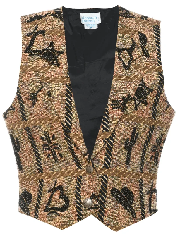 Light Brown Waistcoat - S Relaxed Men's Beach