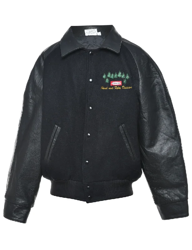 Black Embroidered Team Jacket - M Sophisticated Men's 