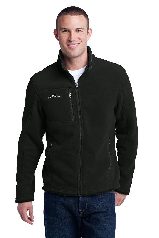 Eddie Bauer Mens Full Zip Fleece Jacket - Black Laid