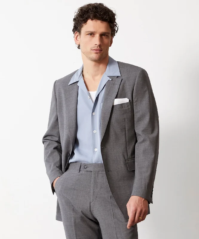 Italian Tropical Wool Sutton Suit Jacket in Charcoal Relaxed Men's Australian 