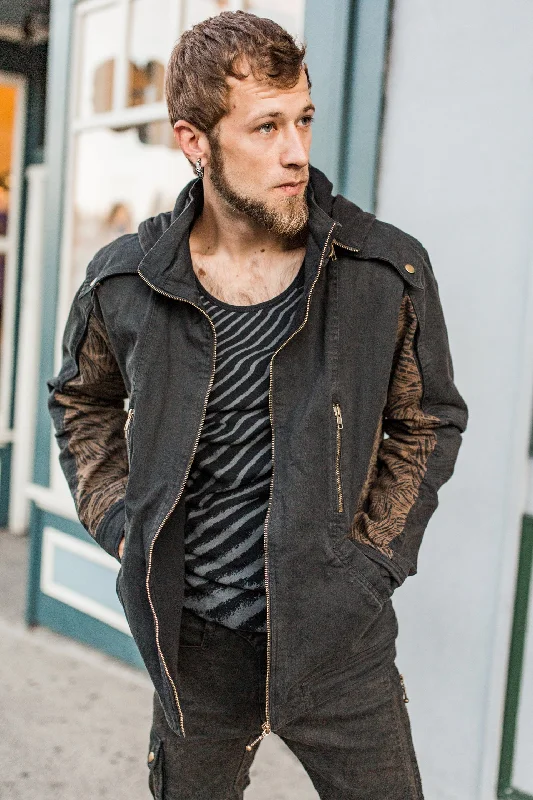 Sigil Jacket-Black Sand Gold Wing Stylish Men's Tropical 