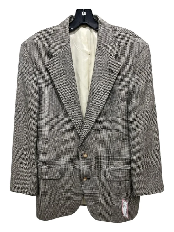 H Stockton Black & Tan Wool 2 Button Men's Blazer Organic