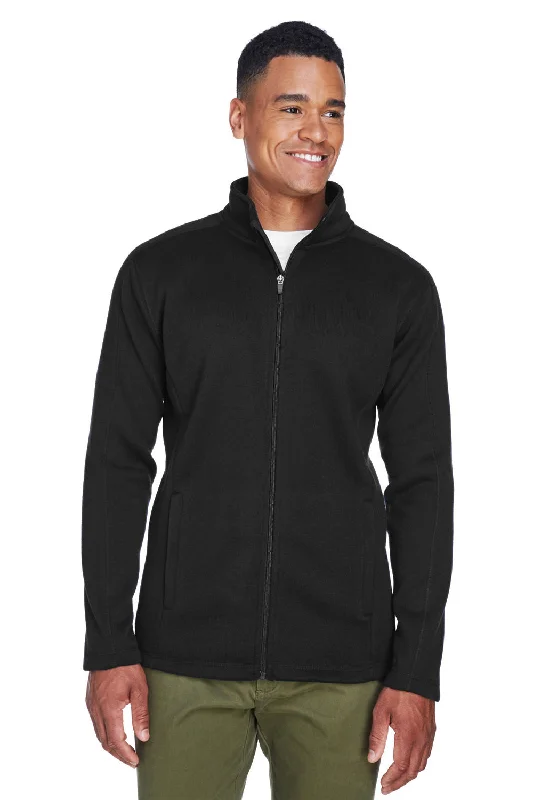 Devon & Jones Mens Bristol Pill Resistant Sweater Fleece Full Zip Jacket - Black Confident Men's High