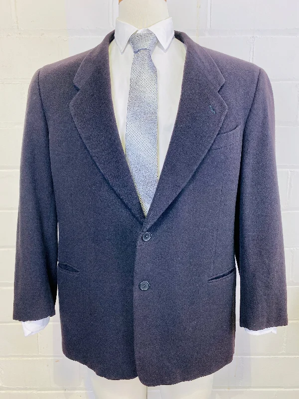 Late 1980s Vintage Brown Men's Italian Designer Blazer, Giorgio Armani, Double-Button Cashmere Jacket, C42 Hip Men's Urban