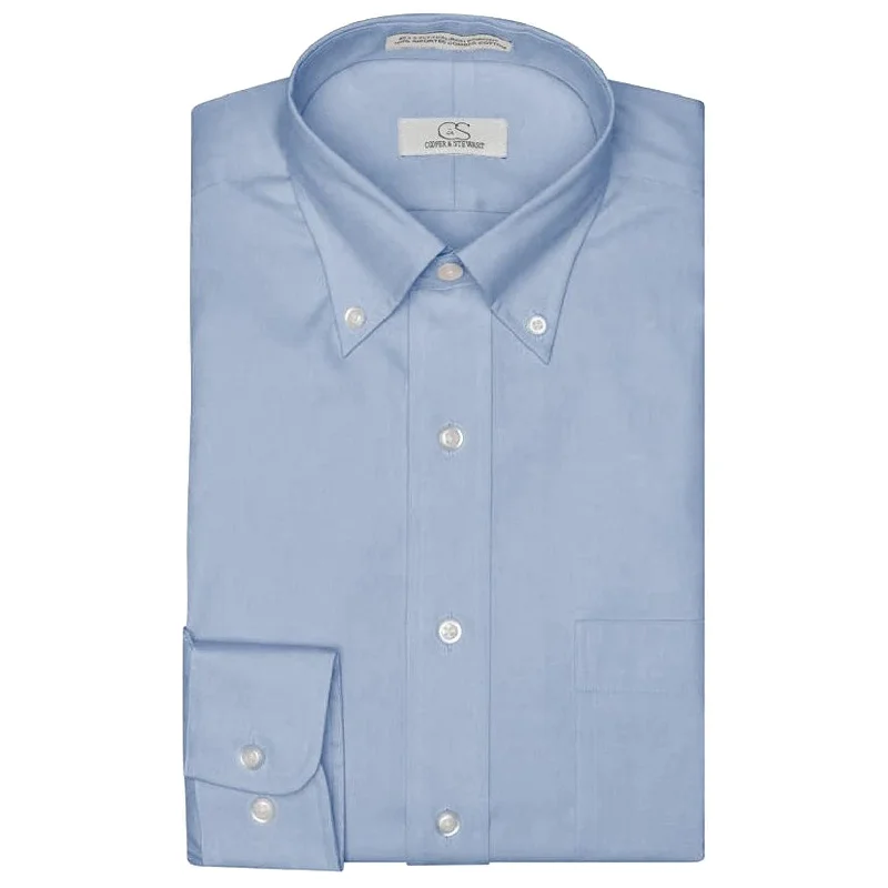 Cooper & Stewart Non-Iron Pinpoint Button Down Blue Tough Men's Military