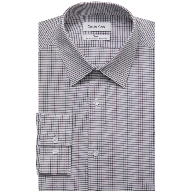 Calvin Klein Mens Collared Slim Fit Button-Down Shirt Luxurious Men's High