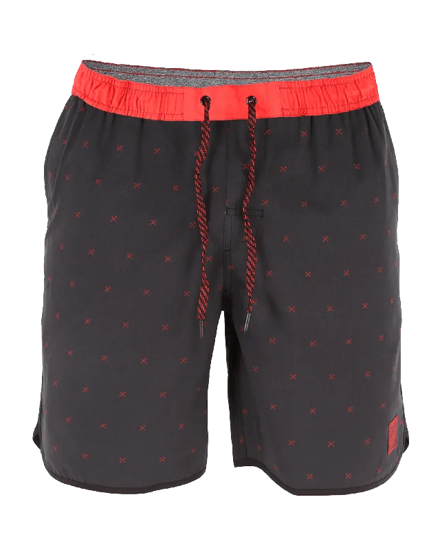 Finney Chad Shorts - Black & Red Modern Men's Geometric