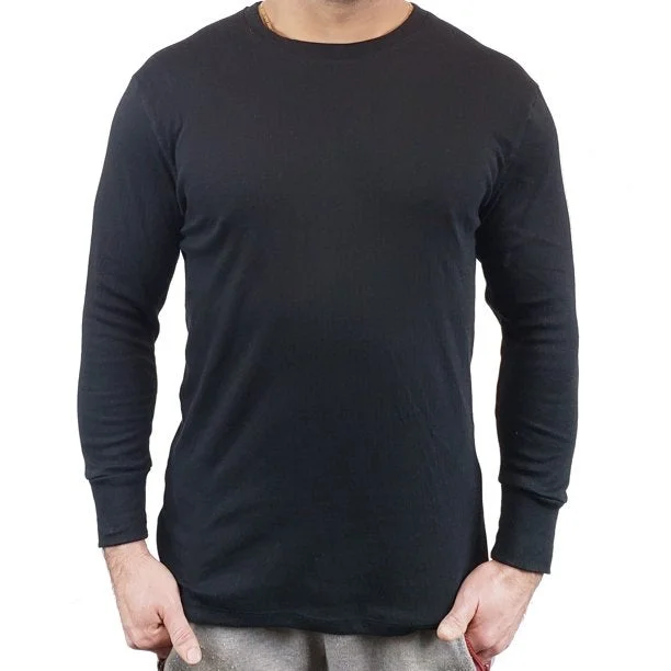 Fleeced Thermal Top | Cotton Blend Base Layer | Men's Athletic Men's High