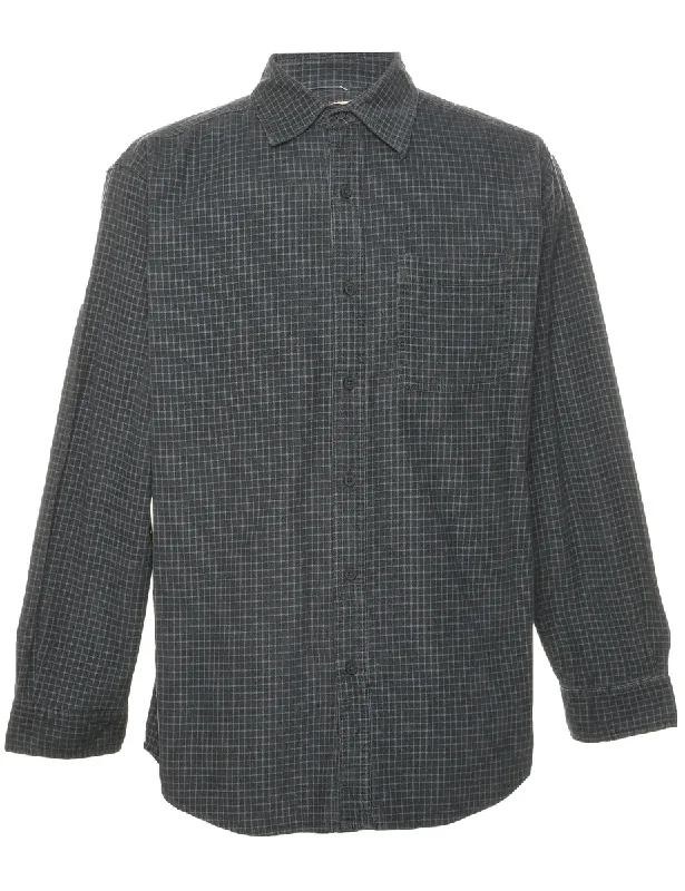 Corduroy Checked Shirt - M Polished Men's Satin