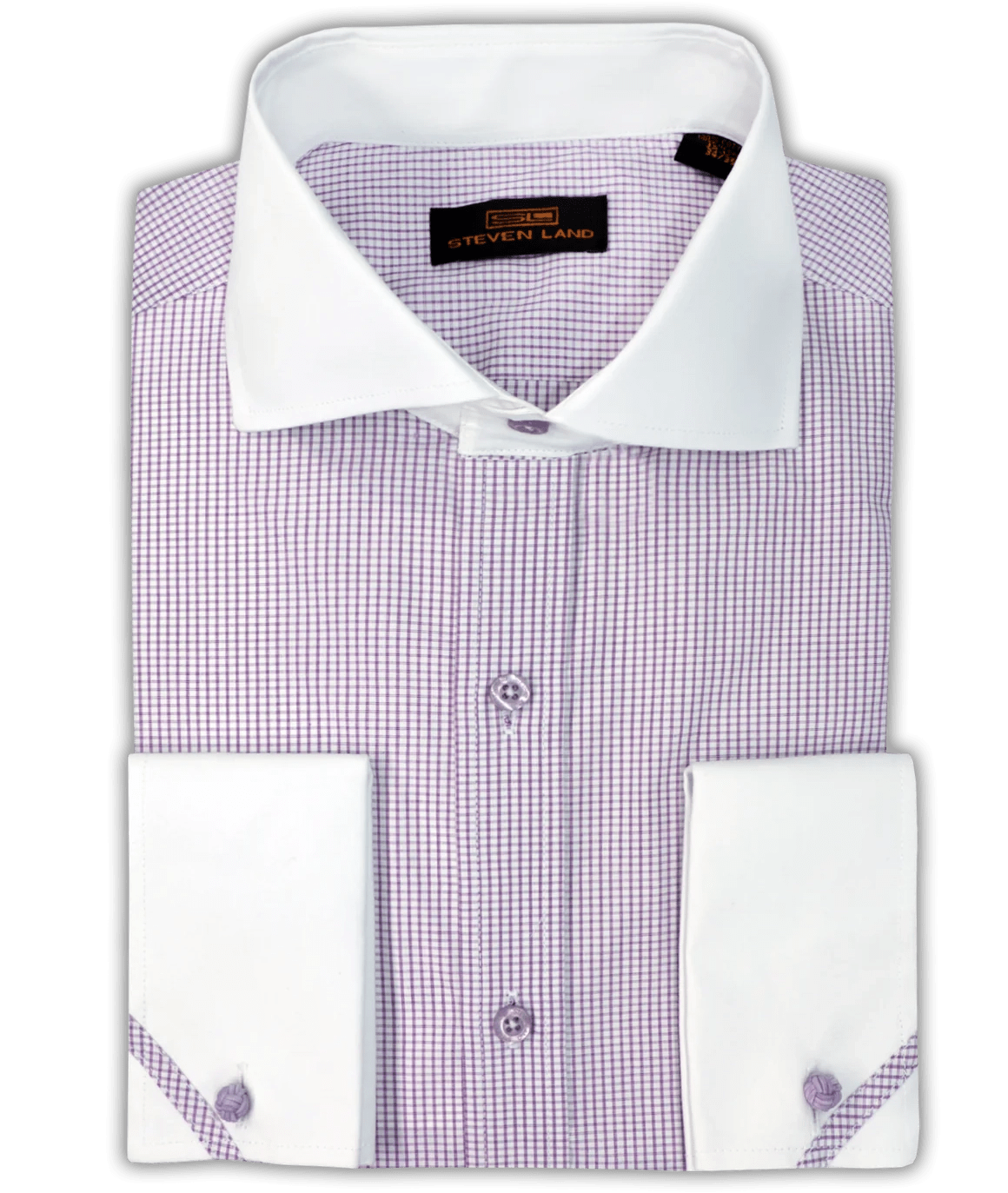 Steven Land Dress shirt | Lowell | Spread Collar | Button Cuff | 100% Cotton/Ds2316 Modern Men's Geometric