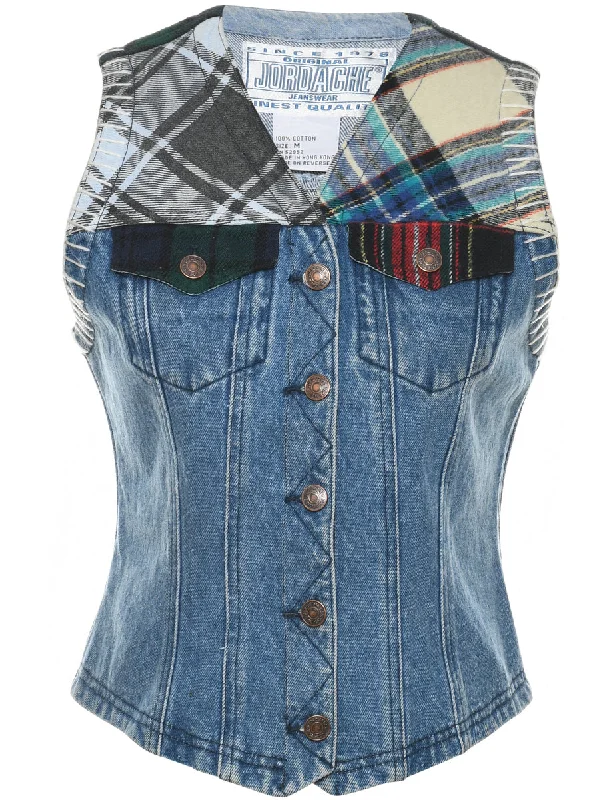 Jordache Denim Jacket Vest - M Traditional Men's Wool