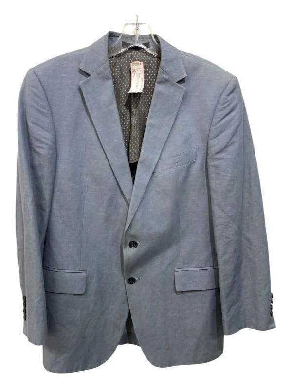 Nuvo Light blue Cotton Blend Solid notched 2 Button Men's Blazer Tough Men's Tactical