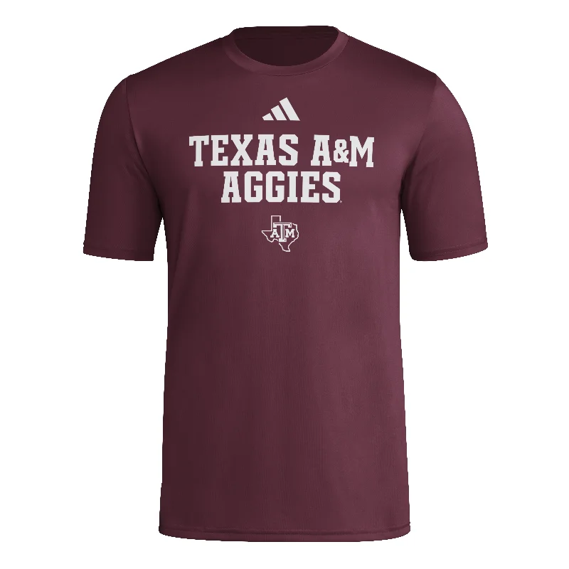 '24 Sideline Pregame Tee - Maroon Aggies - New! Sophisticated Men's 