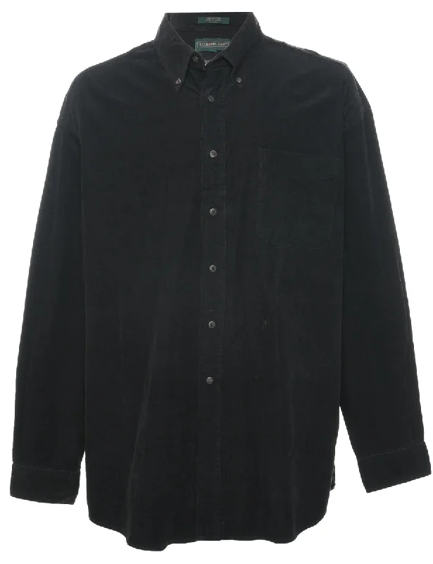 Corduroy Black Shirt - XL Monochromatic Office Style