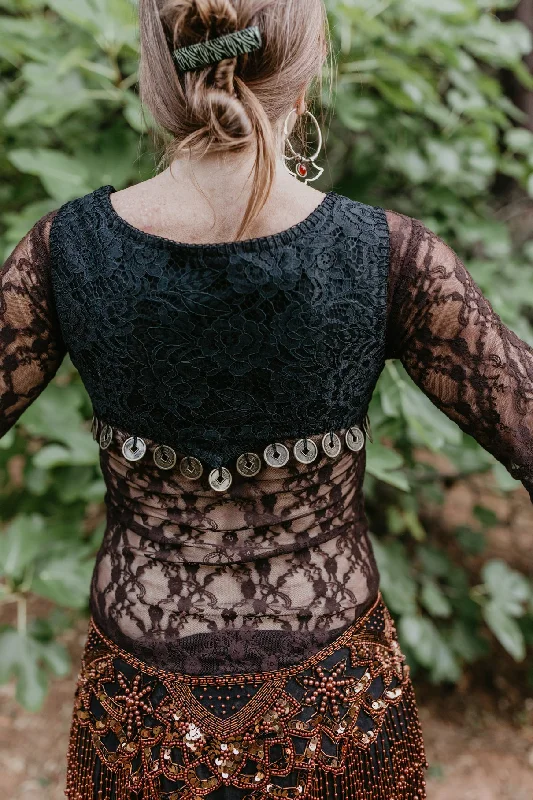 Nomadia Coin Vest - Black Lace Organic