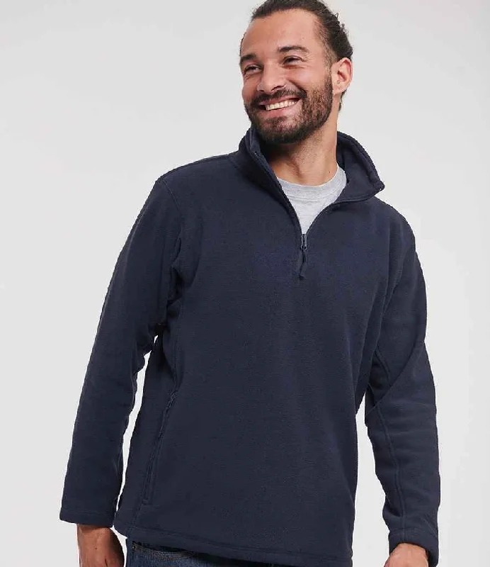 Russell Zip Neck Outdoor Fleece | French Navy Elegant Men's Cashmere