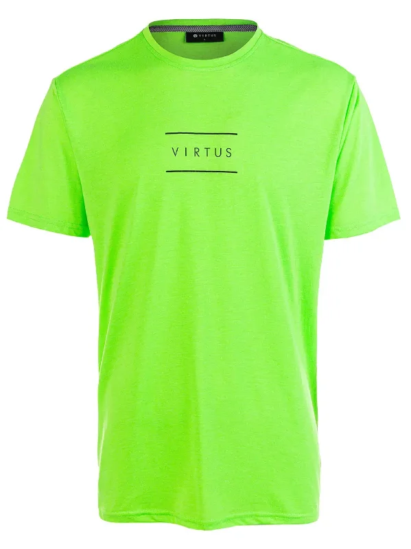 Men's Brand Logo Printed T-Shirt,Green Dynamic Men's Moto