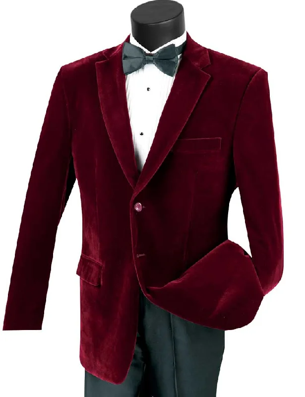 Velvet Regular Fit Fashion Jacket in Wine Earthy Men's Hemp