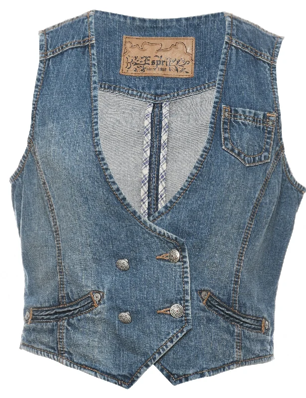 Medium Wash Denim Jacket Vest - M Laid