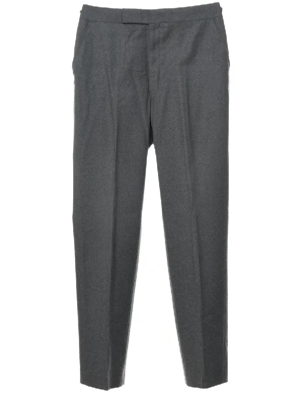 Dark Grey Trousers - W33 L33 Traditional Men's Wool