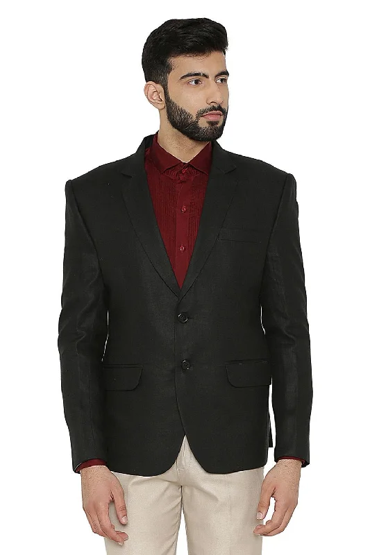 Linen Black Blazer Sporty Men's Athleisure 