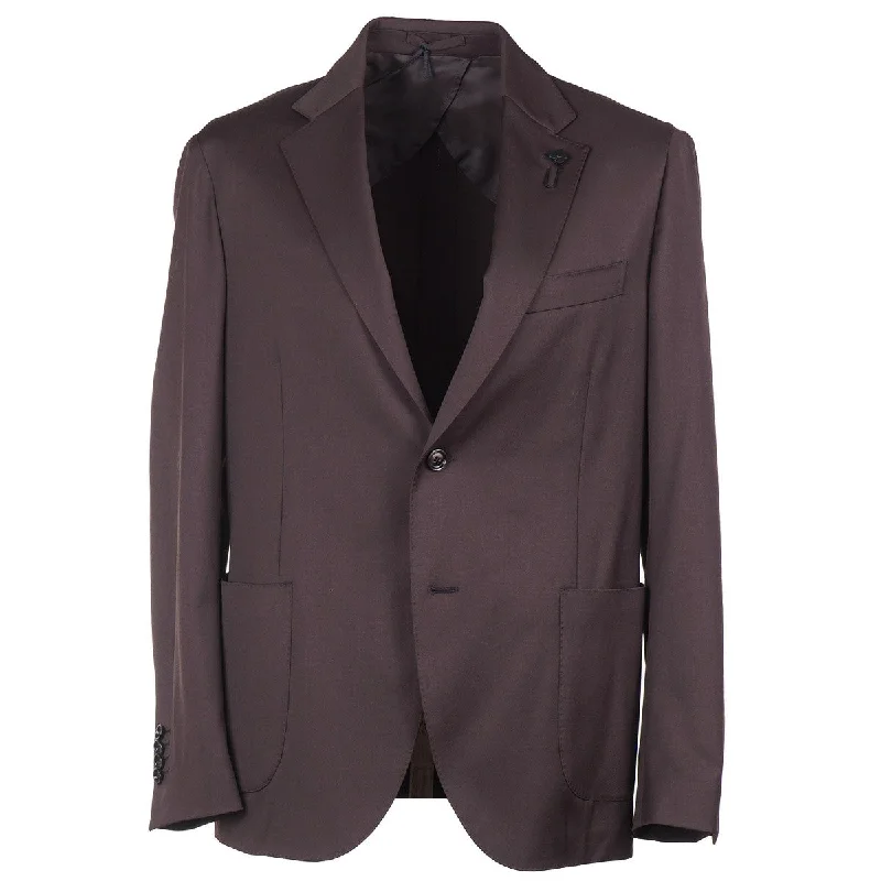 Lardini Chocolate Brown Wool Suit Monochromatic Office Style